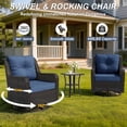thumbnail image 4 of ALAULM 3-Piece Patio Furniture Set, Outdoor Thick Wicker High Back Sectional Sofa Couch with 2 Swivel Chairs, All-Weather Wicker Outdoor Conversation Set for Backyard, Porch, Deck, Navy Blue, 4 of 6
