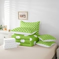 thumbnail image 6 of Homewish Green White Geometric Circle Boy Girl Twin Bedding Sets 7-Piece,Polka Dots Bedding Comforter Set Microfiber,Vintage Aesthetic Breathable Sheet Sets,Luxury Bedroom Decor,Reversible, 6 of 8