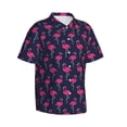 thumbnail image 2 of Haiem Cute Flamingo Printed Hawaiian Shirt for Men - Men’s Casual Beach Summer Shirts - Stretch Fabric with Modern Fit-XX-Large, 2 of 9