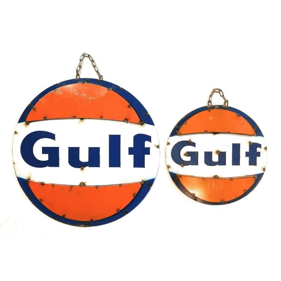 Vintage Inspired Gulf Metal Sign - Two Sizes
