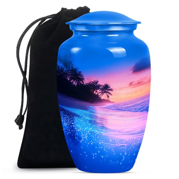 Sunset Beach Urn for Ashes for Women, Funeral Urns For Adult Ashes Men, Decorative Urn for Ashes, Large Cremation Urns for Human Ashes Adult Man(Size - 10inch)