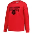 thumbnail image 2 of Women's Fanatics Scarlet Ohio State Buckeyes Plus Size Contrast Stitch Sweatshirt, 2 of 3