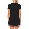 thumbnail image 4 of Minnieouse Amart - Camiseta de mujer de manga corta con cuello en V y blusa holgada plisada Prendas para la parte del cuerpo negro SG Minnieouse AP001587-12, 4 of 6