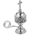 thumbnail image 1 of Shisuyan 1Pack Middle East Style Censer Adornment Metal Incense Burner Tall Base Design, 1 of 8