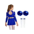 thumbnail image 2 of iiniim Kids Girls Cheerleading Fancy Dress Outfits with Pompoms Socks Musical Party Performance Dacewear A Royal Blue 16, 2 of 7