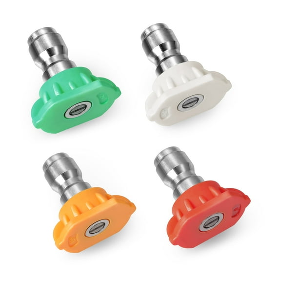 DNA Motoring 4Pcs High Pressure Washer Nozzle Tips Set 0 15 25 40 Degree