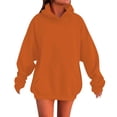 thumbnail image 2 of GiLiling Girls Hoodie, Trendy Cute Hooded Sweatshirt with Pocket, Baggy Kids Pullover Long Sleeve Hoody (Orange, 15-16 Years), 2 of 8