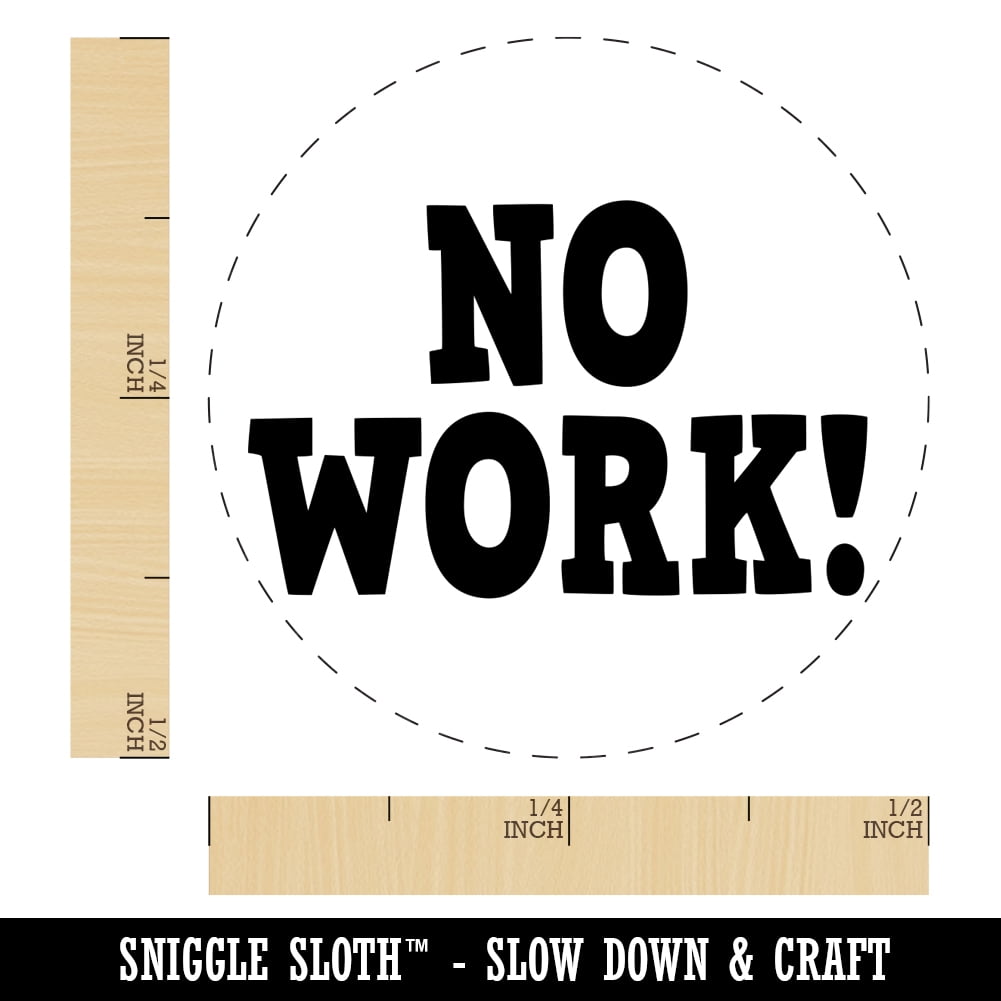 No Work Teacher Fun Text Self-Inking Rubber Stamp Ink Stamper - Fuchsia Ink - Mini 1/2 Inch
