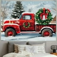 thumbnail image 2 of Fenyluxe Christmas Red Truck Banner Backdrop, Vintage Holiday Party Background Decorations for Photography, Xmas Tree Red Black Plaid Photo Booths Wall Hanging Decor for Home Studio 60x50inch, 2 of 6