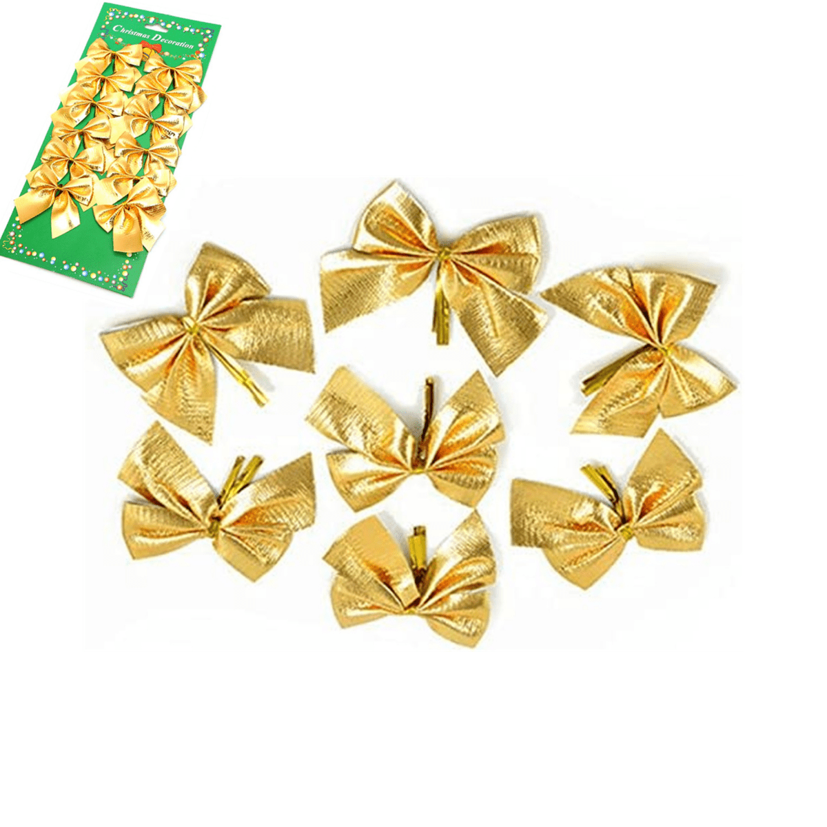 Happon 24 Pieces Christmas Bow Decoration Mini Xmas Bowknot Ornament