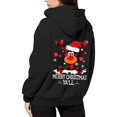 thumbnail image 6 of NinXxx Ladies' Christmas Zipper Long Sleeve Pocket Drawstring Hooded Sweatshirt Black L, 6 of 8