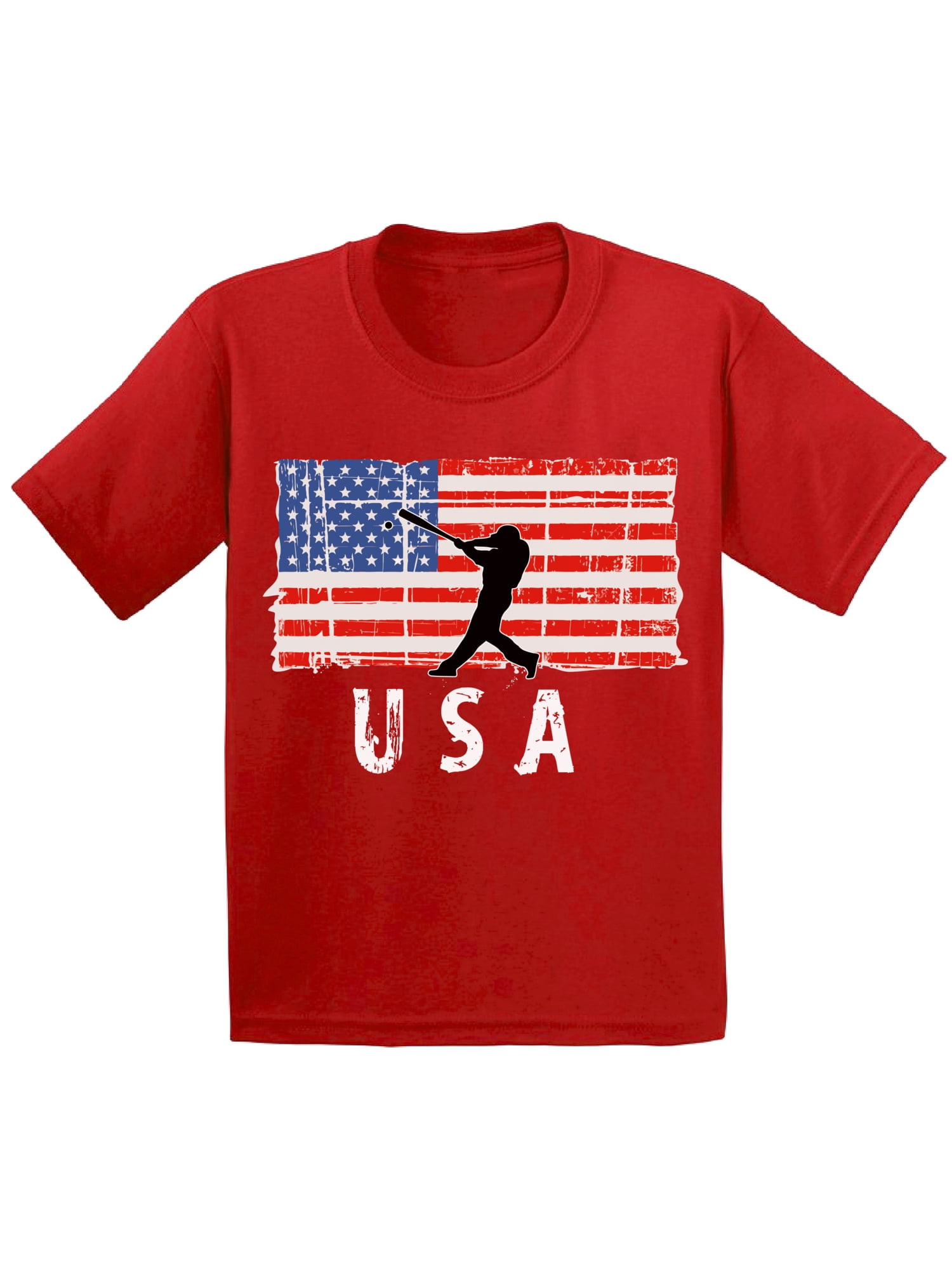 Awkward Styles Baseball USA Youth Shirt One Nation Retro USA Boy Girl T
