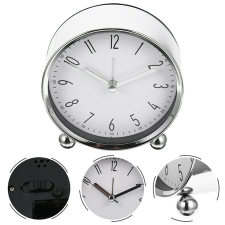SEWCHICS Silent Round Alarm Clock for Bedroom and Office, Quiet Non-Ticking Design, Easy-to-Read Numbers, Battery Operated