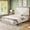 White, variant on Amerlife Farmhouse Full Size Bed Frame with 54" Tall Geometric Headboard & Storage Drawers, White