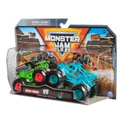 Monster Jam, Official Grave Digger Vs. Whiplash Die-Cast Monster Trucks, 1:64 Scale, Kids Toys for Boys Ages 3 and up