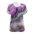 thumbnail image 6 of DeHolifer Womens T-Shirts Plus Size Loose Short Sleeve Tees V-Neck Color Block Summer Tops Purple XL, 6 of 6
