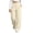 Beige, variant on Women's High Waist Wide Leg Sweatpants Elastic Waist Button Casual Trousers with Patch Pockets for Daily Comfort