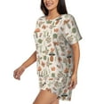 thumbnail image 2 of Lsque Forest Mushrooms Insects Women's Short-Sleeved Pajama Set - 2 Piece Soft and Lightweight Sleepwear Set-Medium, 2 of 9
