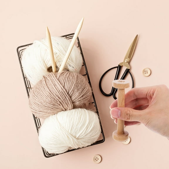 HONITANO 4Pcs Wooden Spools Multi Color For Diy Sewing Craft Projects Home Use