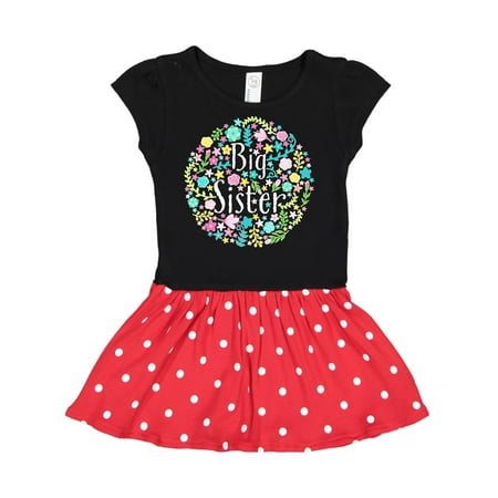 

Inktastic Big Sister with Flower Circle Gift Toddler Girl Dress