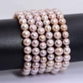 thumbnail image 2 of Angelstones Natural Genuine Pink Pearl Gemstone 8mm Round Beads Stretch Bracelet 7 Inch Unisex, 2 of 2