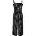 thumbnail image 5 of HLSOHJP Women's Polka Dot Wide Leg Jumpsuit Spaghetti Straps Bow Knot Strappy Playsuit Overalls Casual Loose Rompers, 5 of 6