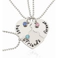 thumbnail image 1 of 3 Friendship Necklace Best Friends Forever Chain Puzzle Heart Pendant Necklaces Set, 1 of 4