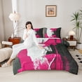 thumbnail image 4 of Feelyou Pink Oil Printing Bedding Comforter Set, Modern Fashion Artwork Twin Comforter Sets, Teen Kid Adult Reversible Bedding Set, Ultra Soft Home Decor, 2-Piece, 4 of 8