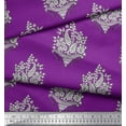 thumbnail image 2 of Soimoi Moss Georgette Fabric Leaves,Floral & Paisley Block Print Fabric by The Yard 42 Inch Wide, 2 of 3