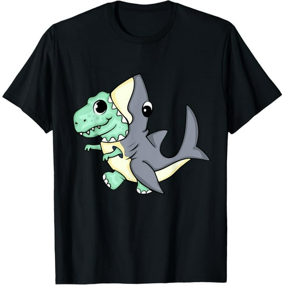 Cute Dino in Shark Costume Shirt – Funny Dinosaur T-Shirt for Kids