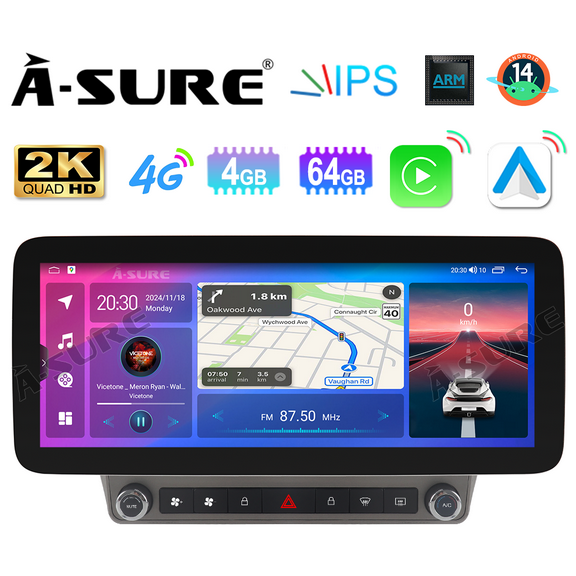 Asure 12.3" 4 64G Car Stereo For Chevrolet Camaro MK5 (2010-2015) with Android 14 and CarPlay/BT 5.0