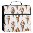 thumbnail image 5 of FORMRS Zipper Binder with Shoulder Strap 2-inch Ring 500 Sheet Capacity File Bag, Brown Ice Cream Pattern, 5 of 5