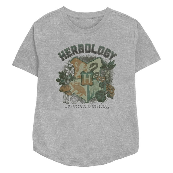 Women's Harry Potter Herbology Logo Graphic Tee Athletic Heather Small