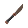 thumbnail image 4 of TOPS Knives Woodcraft Fixed Blade Knife, 8.75in Overall, 4.38in 1095HC Steel Midnight Bronze Blade, Black/Tan Canvas Micarta Handle, Leather Sheath, 4 of 10