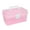 Pink, variant on Multipurpose Plastic Art and Craft Supply Storage Container with Removable Tray and Handle, First Aid Box Organizer, Clear and Green