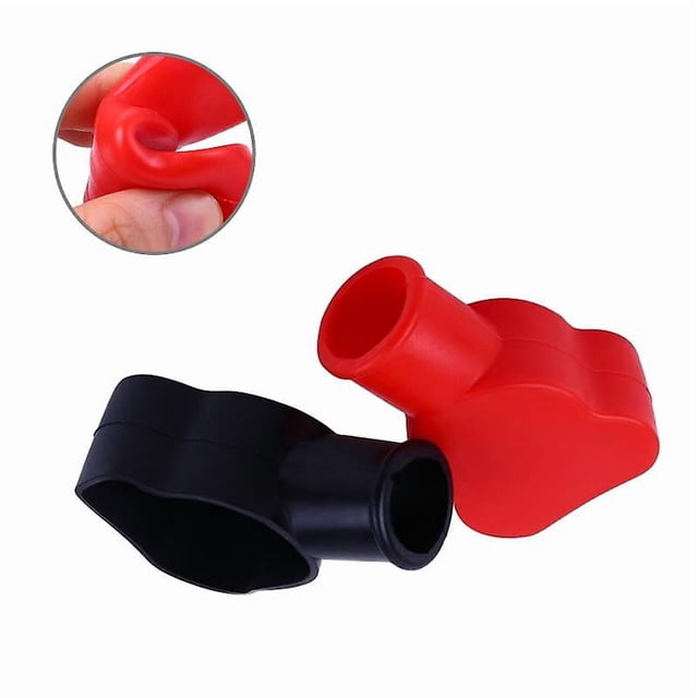2pcs Universal Car Battery Terminal Cap Negative Positive Terminal Covers Protector Replacement Batteries Car Accessories