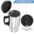 thumbnail image 3 of Hervidor de té eléctrico Hervidor eléctrico para automóvil 12V 450ml Taza calefactora eléctrica de acero inoxidable para viajes en el automóvil Apagado automático Hervidor de viaje Calentador de agua, 3 of 5