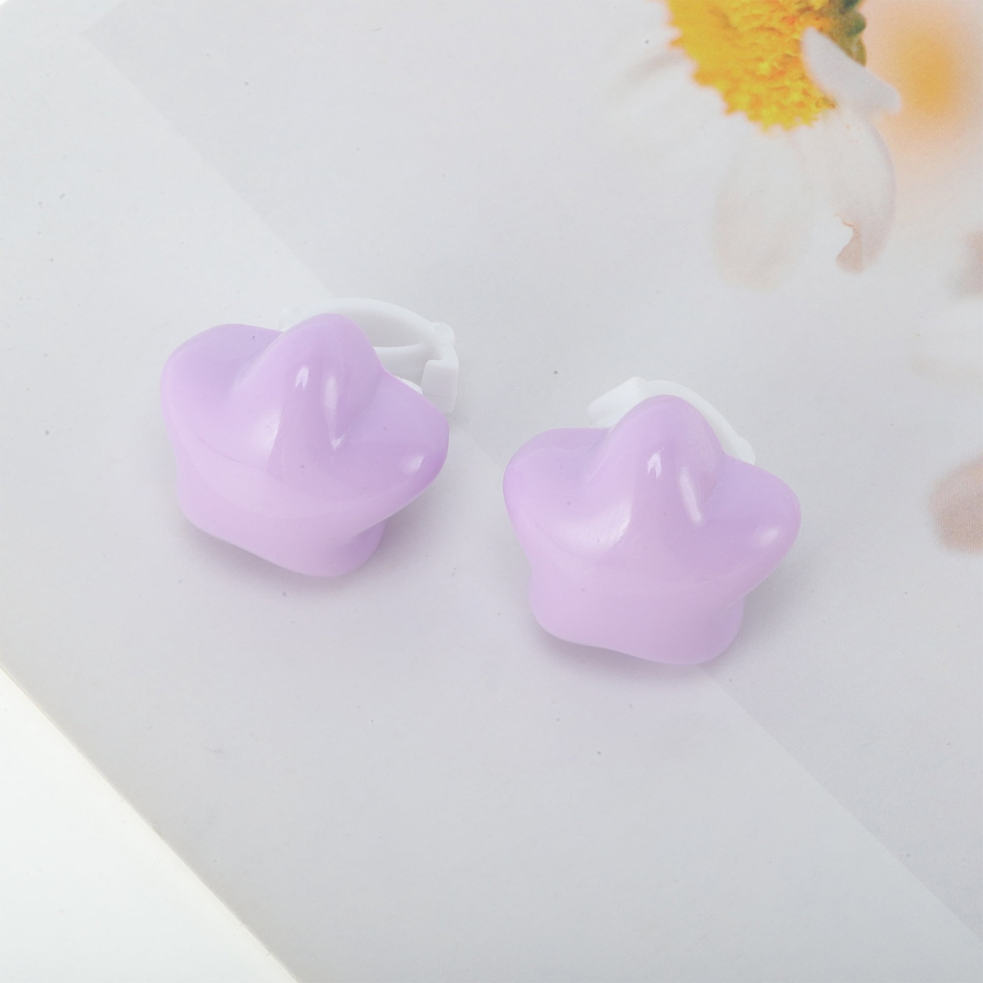 Unique Bargains Chubby Star Shoelace Charms 1 Pair Purple
