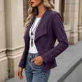 thumbnail image 6 of TGSLY Women's Faux Suede Jackets Fashion Fall Lapel Open Front Cropped Coat Dressy Casual Solid Color Long Sleeve Outwear Jackets XXL, 6 of 10