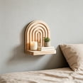 thumbnail image 4 of yuHome Yellow Wooden Floating Shelf Wall Mounted Decorative Storage | 6.3X4.7X4.7 Inch | Small Wood Board Shelf | Display Shelf for Bedroom Living Room Outdoor Decor, 4 of 6
