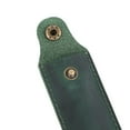 thumbnail image 5 of 2X Leather Pen Pouch Holder Single Pencil Bag Pen Case with Snap Button for Rollerball Ballpoint Pen-Green, 5 of 8