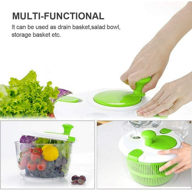 Salad Spinner Large Fruits And Vegetables Dryer Quick Dry Design Bpa Free  Dry Off & Drain Lettuce And Vegetable With Ease For Tastier Salads And Fas
