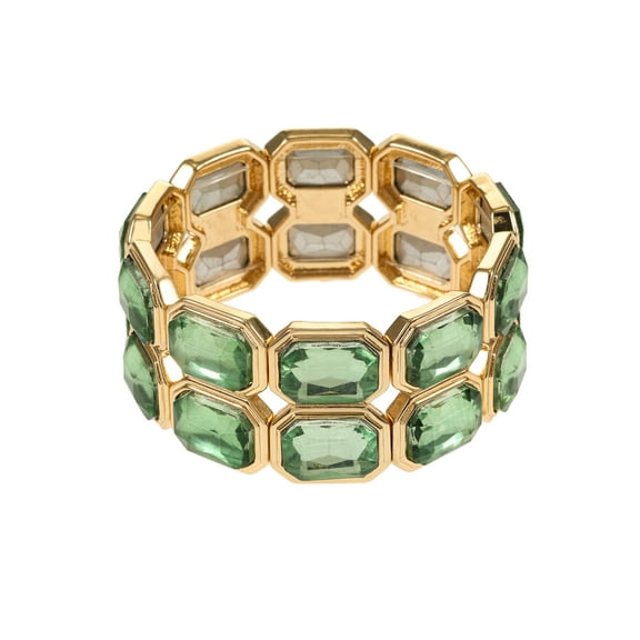 Time and Tru Goldtone and Blue Gemstone Stretch Bracelet, 1 Piece
