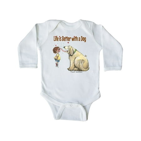 

Inktastic Life is Better with a Dog Gift Baby Boy or Baby Girl Long Sleeve Bodysuit