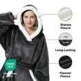 Bedsure Wearable Blanket Hoodie, Long Sherpa Hoodie Blanket with Giant Pocket, Warm&cozy