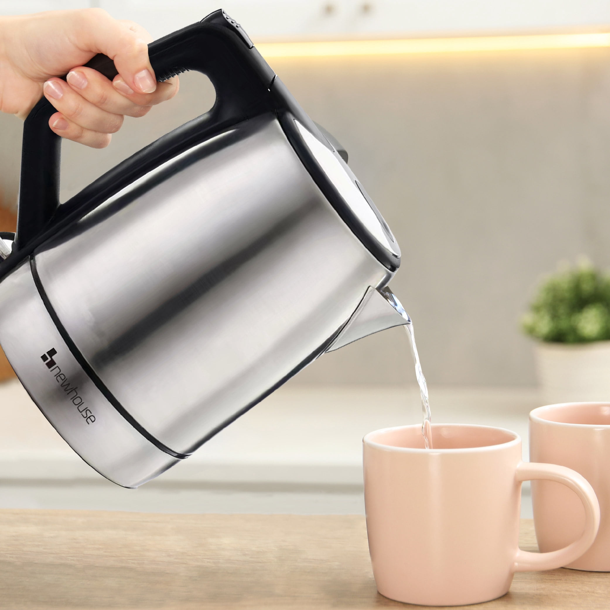 Newhouse 1200W 60-fl. oz. 1.7 L, Stainless Steel Electric Kettle NHEK-001, Electric Tea Pot for Boiling Water, Auto Shut Off Electric Tea Kettle, ETL Certified for Hospitality and Residential Use