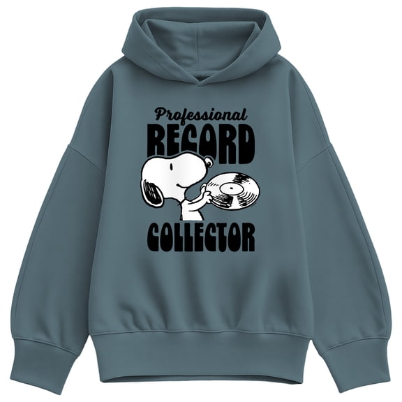 Peanuts - Snoopy Pro Record Collector - Women's Oversized Fleece Hoodie Sweatshirt