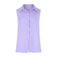 thumbnail image 5 of Summer Oversized Shirts for Womens Fashion 2025 Turn-down Solid Sleeveless Casual, 5 of 7