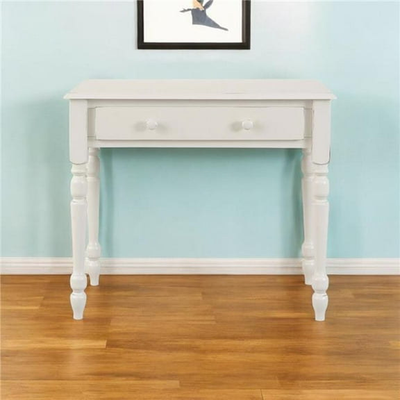 HomeRoots 516423 34 in. Solid Wood Writing Desk - Off White