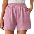 thumbnail image 2 of Favoffer Women's Casual High Waisted Shorts With Side Pockets Relaxed Fit Retro Bottoms Lightweight Everyday Pants for Warm Weather, 2 of 7